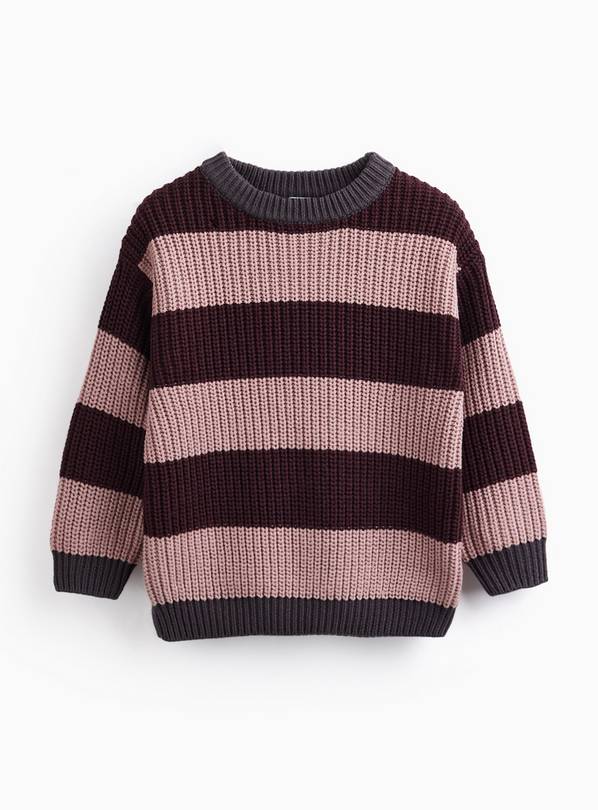 Horizontal Striped Crewneck Knitted Sweater 5-6 years